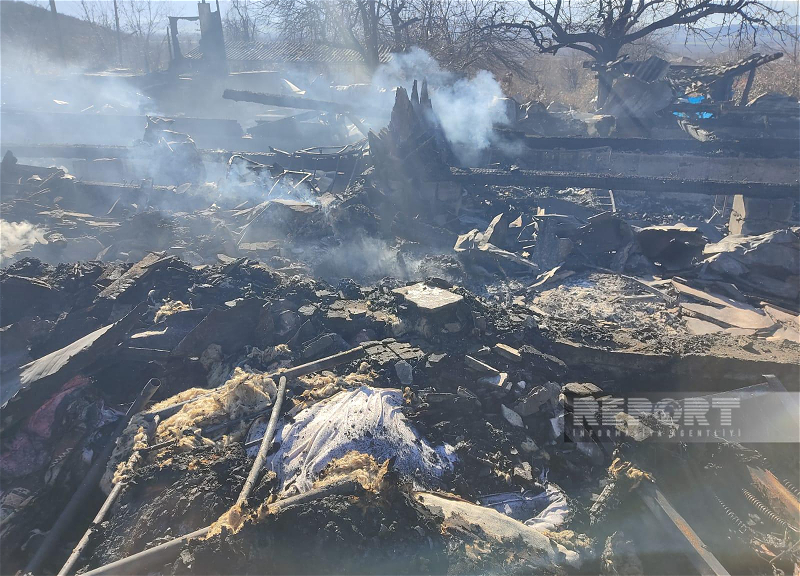 Oğuzda evləri yanan ailələrə yardım olunacaq - FOTO