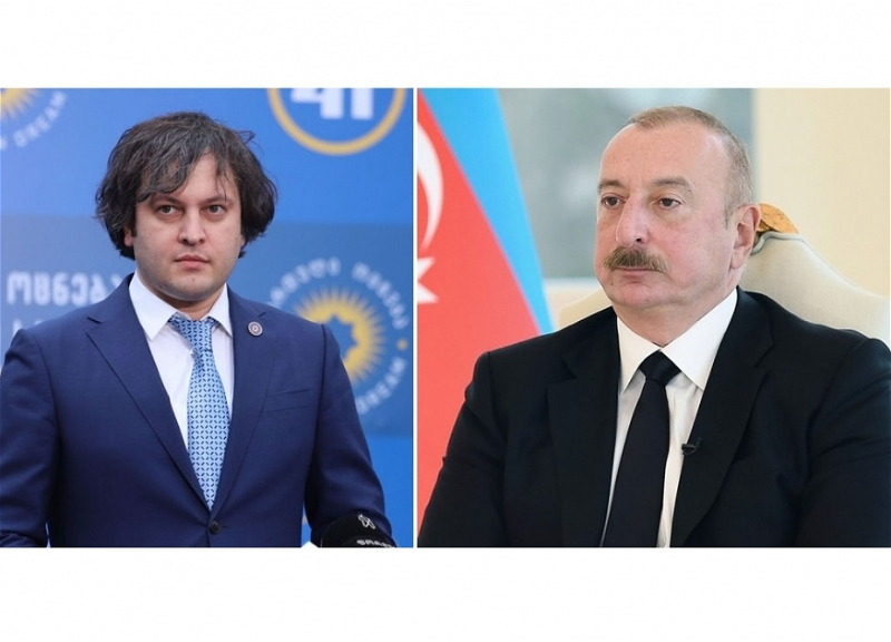 Президент Ильхам Алиев поздравил премьер-министра Грузии Ираклия Кобахидзе