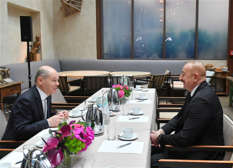 В Мюнхене состоялась встреча Президента Азербайджана Ильхама Алиева с Канцлером Германии Олафом Шольцем - ФОТО