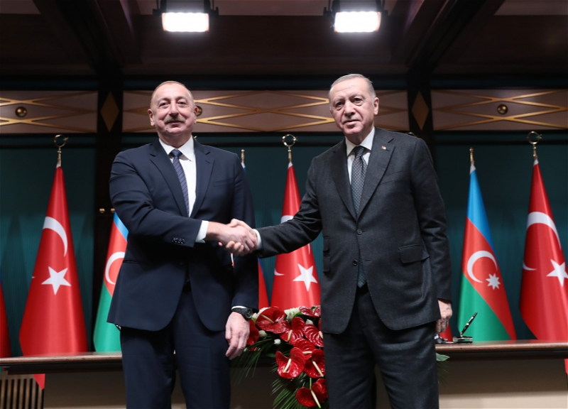 Президенты Азербайджана и Турции выступили с заявлениями для прессы - ФОТО