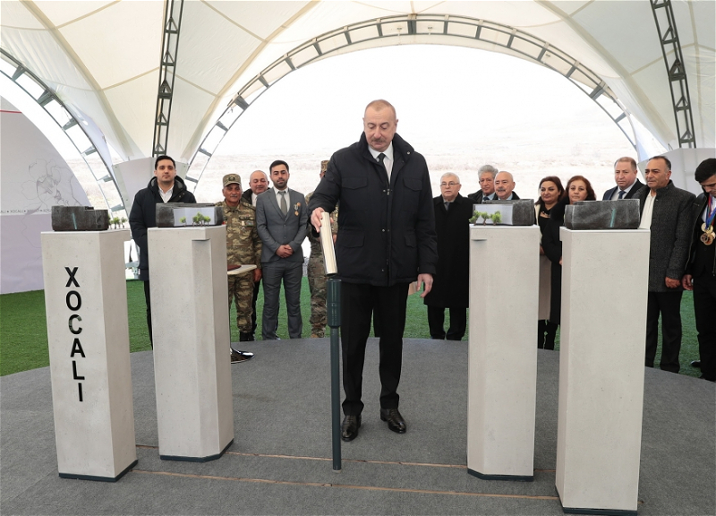 Ильхам Алиев заложил в Ходжалы фундамент мемориала жертвам геноцида - ФОТО - ВИДЕО
