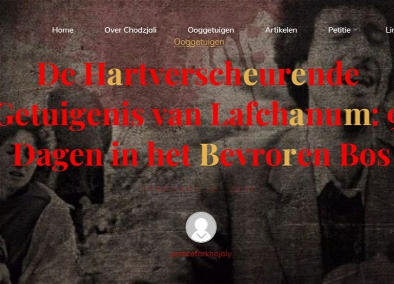 Воспоминания очевидицы Ходжалинского геноцида опубликованы на голландском языке