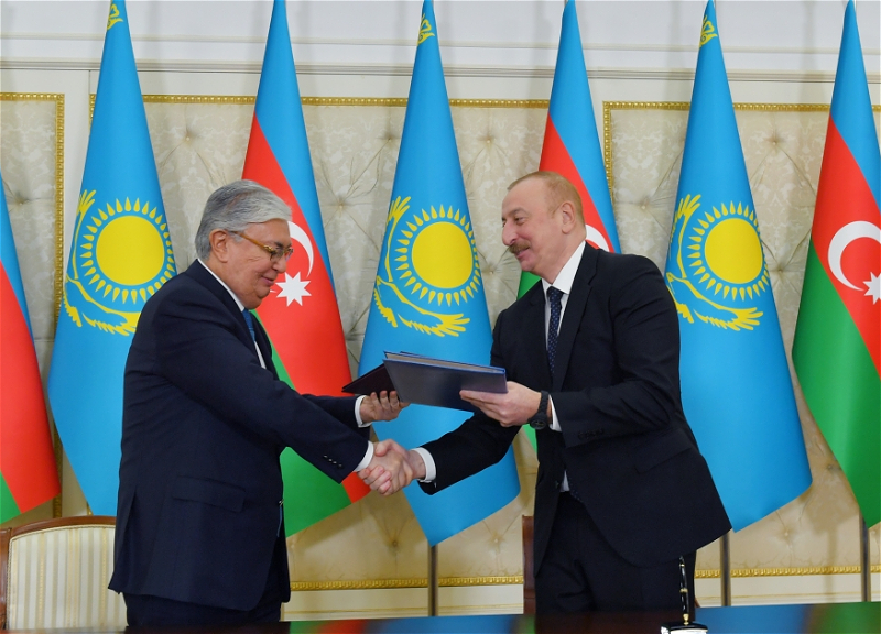 Состоялась церемония подписания азербайджано-казахстанских документов - ФОТО