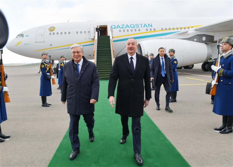 Президент Казахстана прибыл в Физулинский район - ФОТО