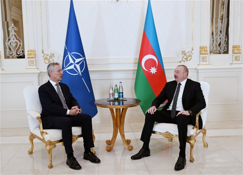 Состоялась встреча Президента Ильхама Алиева с генеральным секретарем НАТО один на один - ФОТО