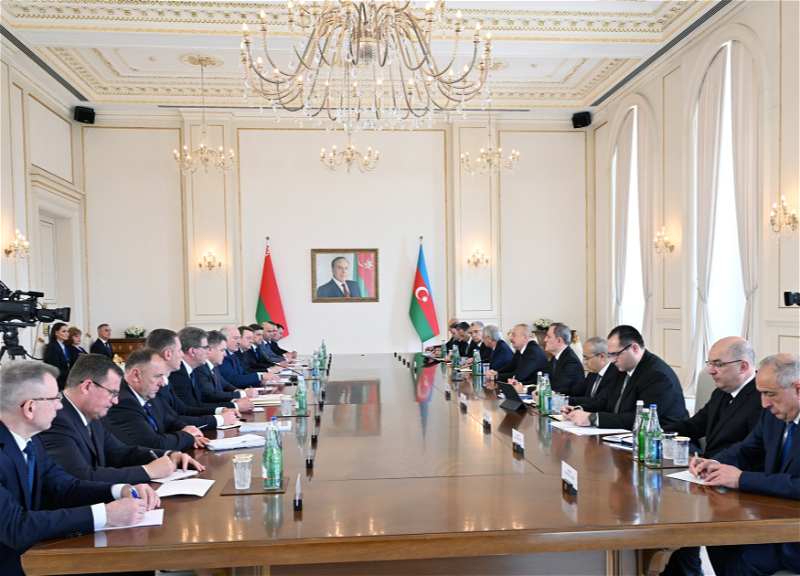 Началась встреча Президента Ильхама Алиева с Президентом Александром Лукашенко в расширенном составе - ФОТО