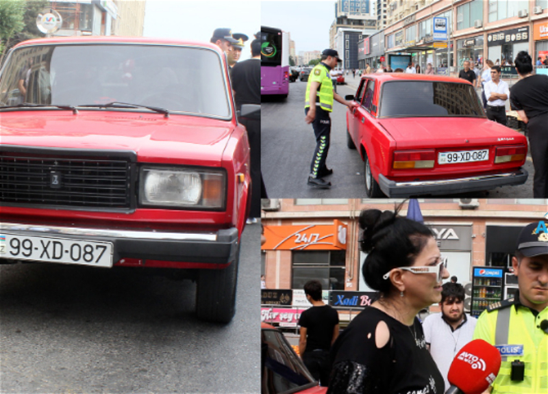 В Баку женщина-водитель «Жигули» 2 года ездила с просроченными правами - ВИДЕО