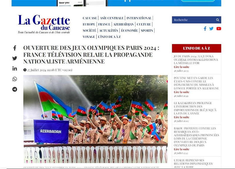 La Gazette du Caucase обвинило французское телевидение в националистической пропаганде