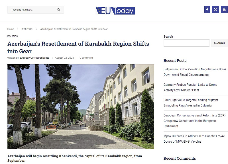 EU Today: Azerbaijan’s resettlement of Karabakh region shifts into gear