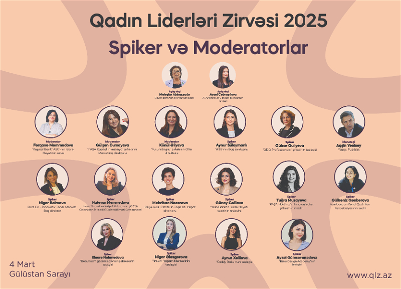 Ölkəmizdə ilk dəfə keçiriləcək Qadın Liderləri Zirvəsinin spikerləri bəlli oldu!