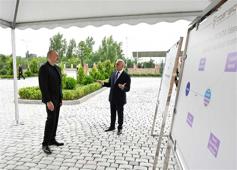 Президент Ильхам Алиев принял участие в открытии в Евлахе Центрально-Аранского регионального центра управления SCADA