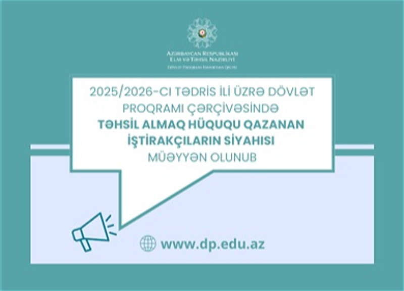 Dövlət Proqramı çərçivəsində xaricdə təhsil almaq hüququ qazanan təqaüdçülərin siyahısı müəyyən olunub