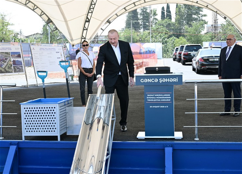 Gəncədə bazalt məhsullarının istehsalı müəssisəsinin təməli qoyulub - FOTO