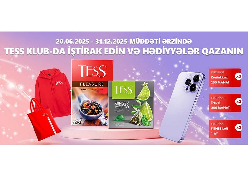TESS çay brendinin “Zövqünə uyğun hədiyyəni seç!” adlı ikinci lotereyasının qalibləri məlum oldu!