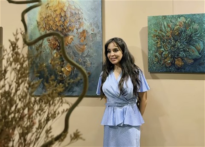 Лейла Алиева поделилась публикацией с выставки, проходящей в Nine Senses Art Center - ВИДЕО