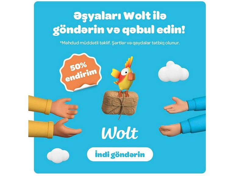 “Wolt” yeni “Packages” funksiyanı təqdim edir: indi əşyaları yemək sifarişi qədər asan göndərə bilərsiniz!