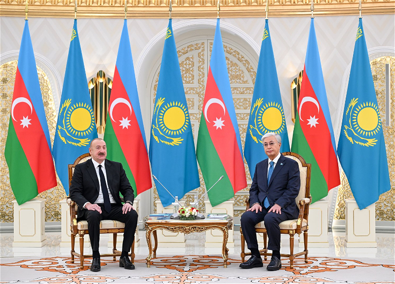 Azərbaycan və Qazaxıstan prezidentlərinin Astanada təkbətək görüşü olub