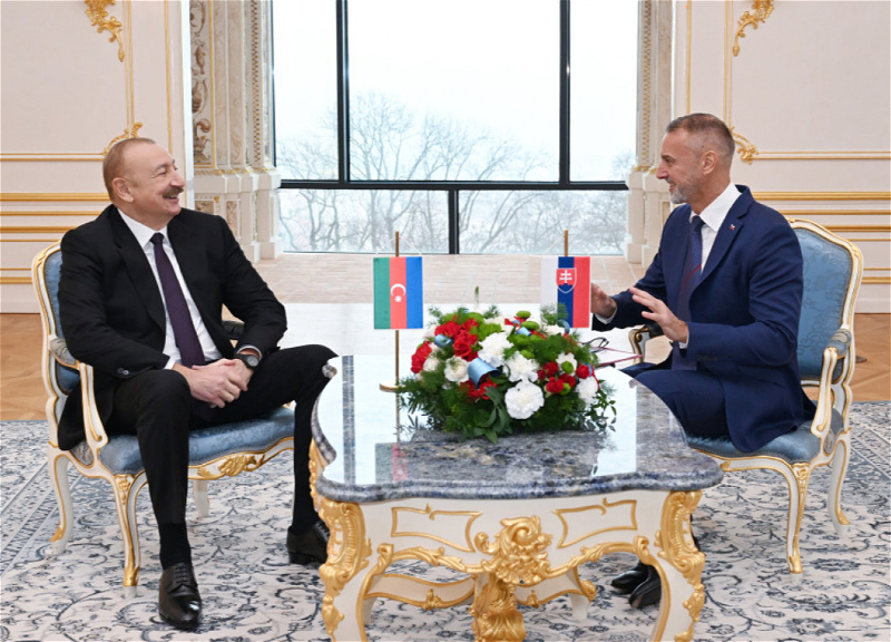 Prezident İlham Əliyevin Slovakiya Milli Şurasının sədri ilə təkbətək və geniş tərkibdə görüşləri olub - FOTO