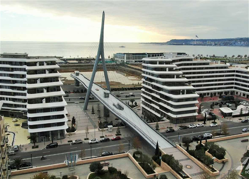 В Баку возвели мост с уникальной подвесной конструкцией - ФОТО - ВИДЕО