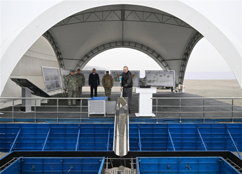 Ильхам Алиев заложил фундамент Центра специальных операций в Агдеринском районе