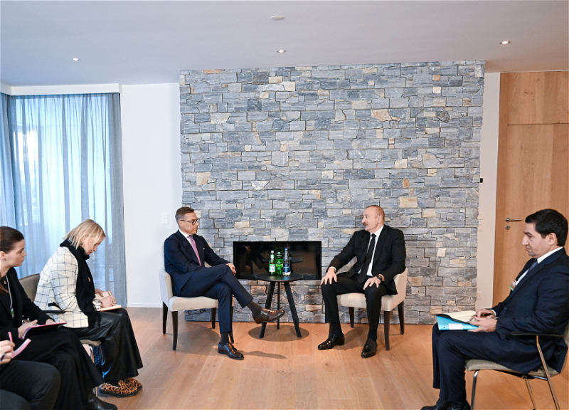 Президент Азербайджана Ильхам Алиев встретился в Давосе с Президентом Финляндии - ФОТО