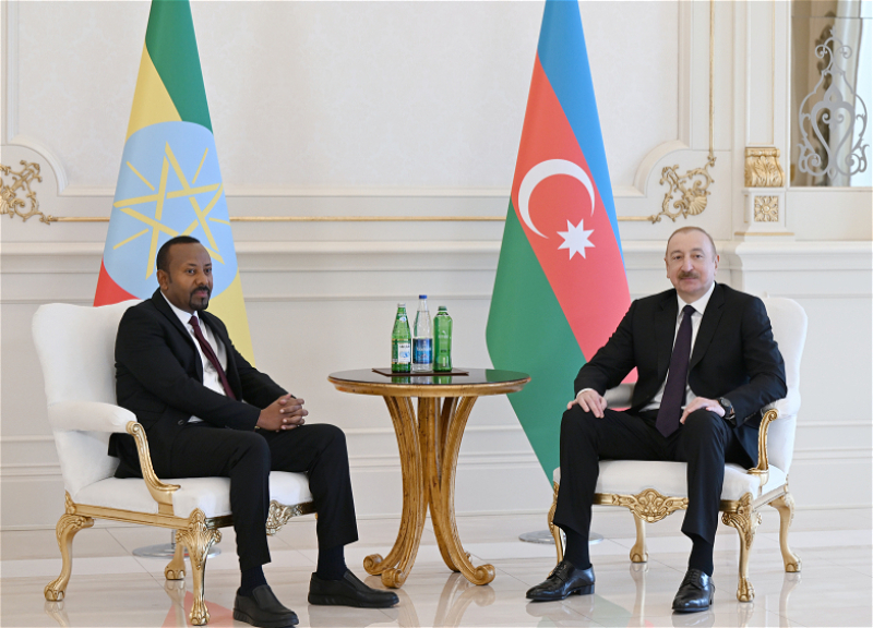 Состоялась встреча Президента Ильхама Алиева с Премьер-министром Эфиопии один на один - ФОТО