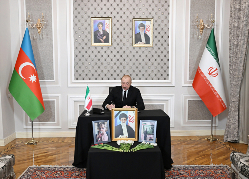 Ilham Aliyev Visits Iranian Embassy and Expresses Condolences
