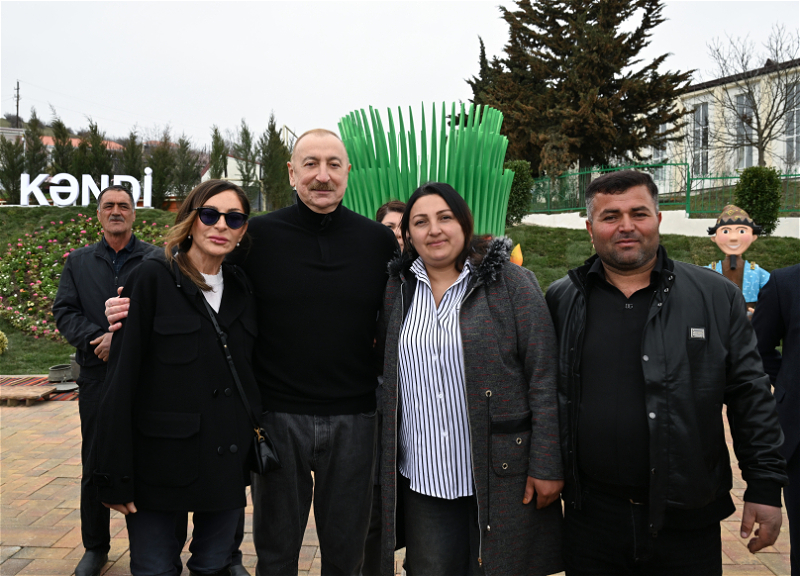 На страницах Ильхама Алиева в соцсетях размещены кадры с поездки в село Ханоба