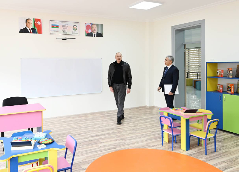 Prezident Şamaxı Avropa liseyinin yeni binasının açılışında iştirak edib - FOTO