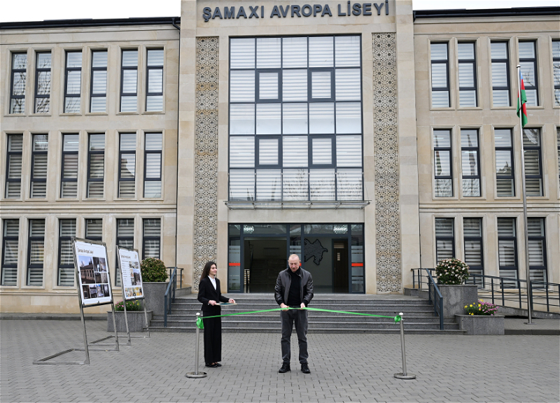 Президент Ильхам Алиев принял участие в открытии нового здания Шамахинского европейского лицея - ФОТО