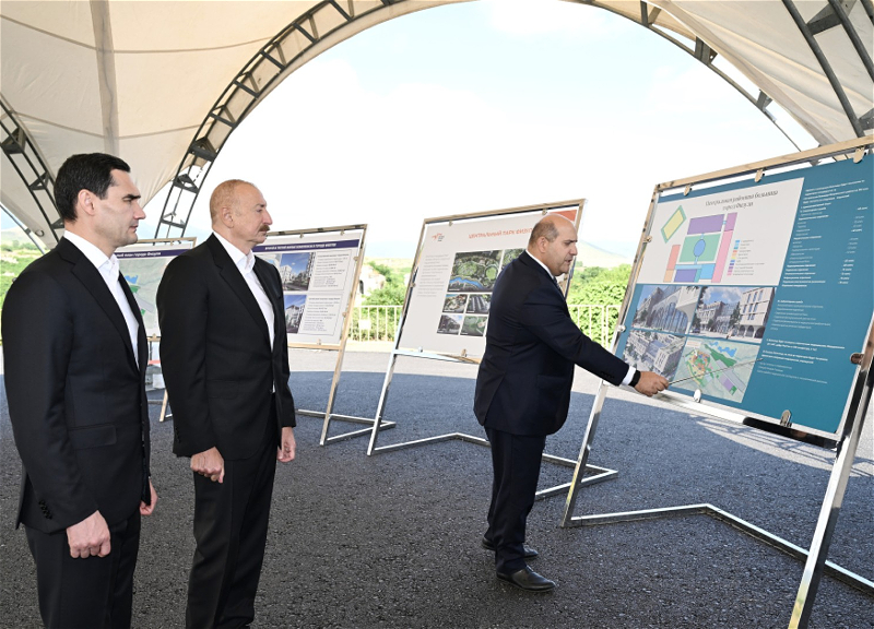 Президенты Азербайджана и Туркменистана посмотрели разрушенные места города Физули - ФОТО
