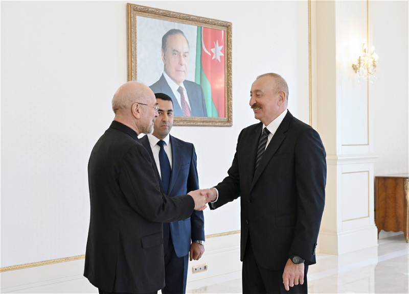 Ilham Aliyev receives delegation led by speaker of Iranian parliament - PHOTO