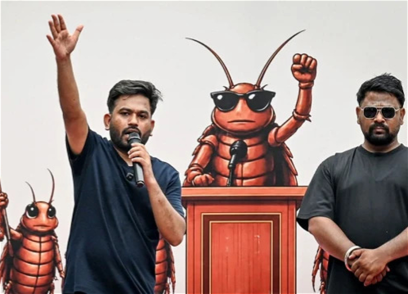 Cockroach party brings youth to protests in India