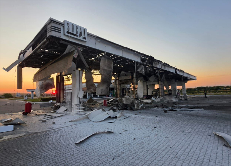 Российские дроны нанесли удар по автозаправочной станции SOCAR - ФОТО