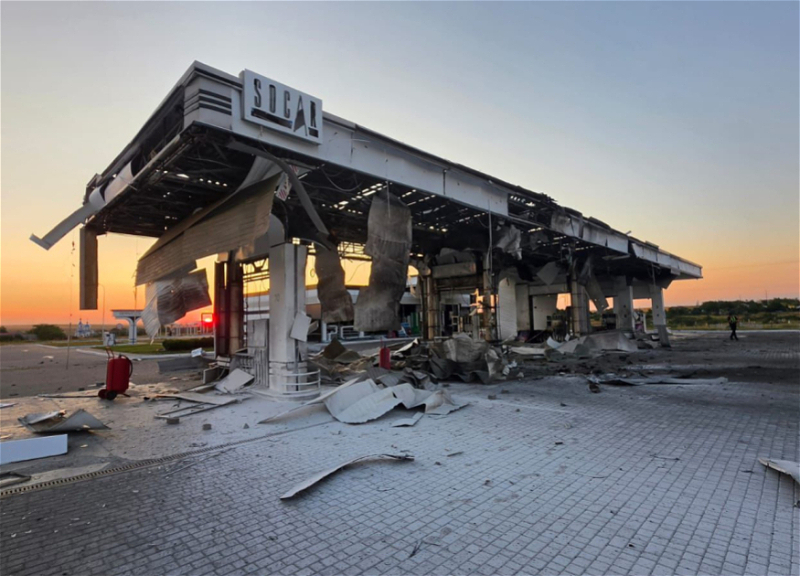 Volume of damage inflicted on SOCAR gas station in Ukraine subjected to drone attack is being established