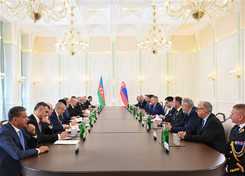 President Ilham Aliyev held expanded meeting with President of Slovakia in Shusha - PHOTO