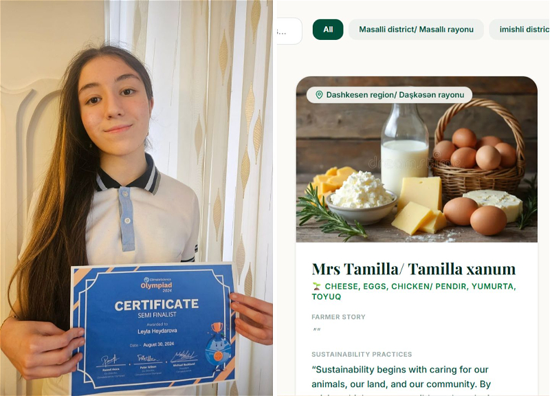 Schoolgirl from Azerbaijan creates marketplace for family farmers