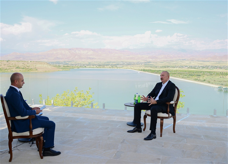 President Ilham Aliyev was interviewed by Azerbaijan Television in Nakhchivan - PHOTO