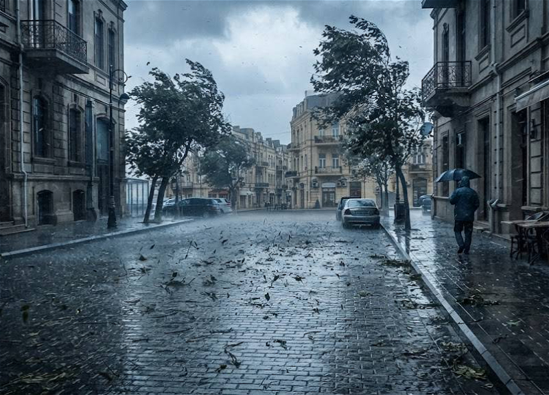 В Баку и на Абшероне объявлено оранжевое предупреждение из-за сильного ветра
