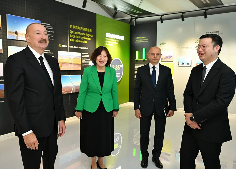 Footage from the opening of the Gobustan solar power plant published on Ilham Aliyev's social media pages - VIDEO