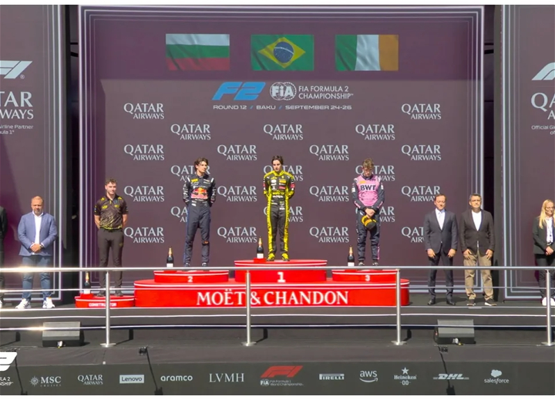 Winners of the second feature race of Formula 2 honored in Baku