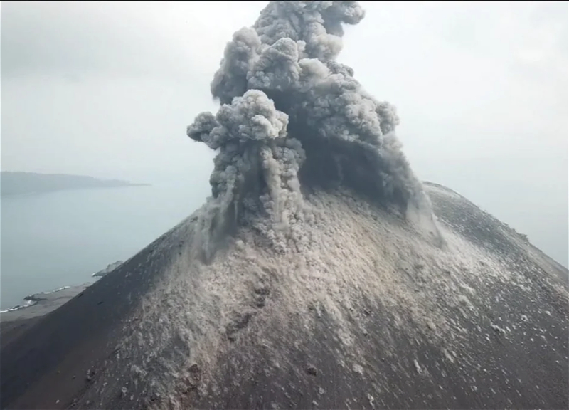 New land areas have appeared after eruptions of the Anak Krakatau volcano