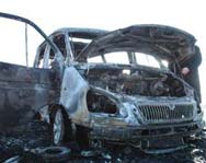 В Сабирабадском районе взорвался и сгорел автомобиль марки \"ГАЗель\"