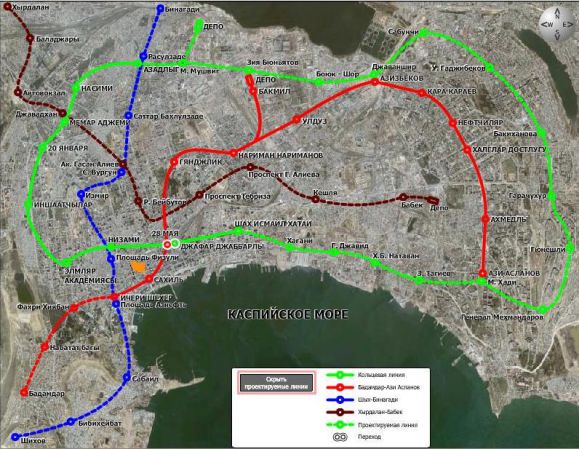 Карта метро баку с достопримечательностями на русском языке