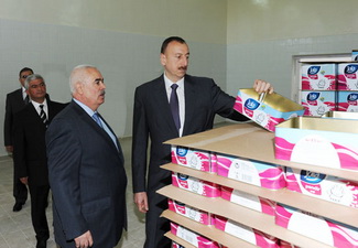 Ильхам Алиев принял участие в открытии в городе Агджабеди нового молокозавода - ФОТО