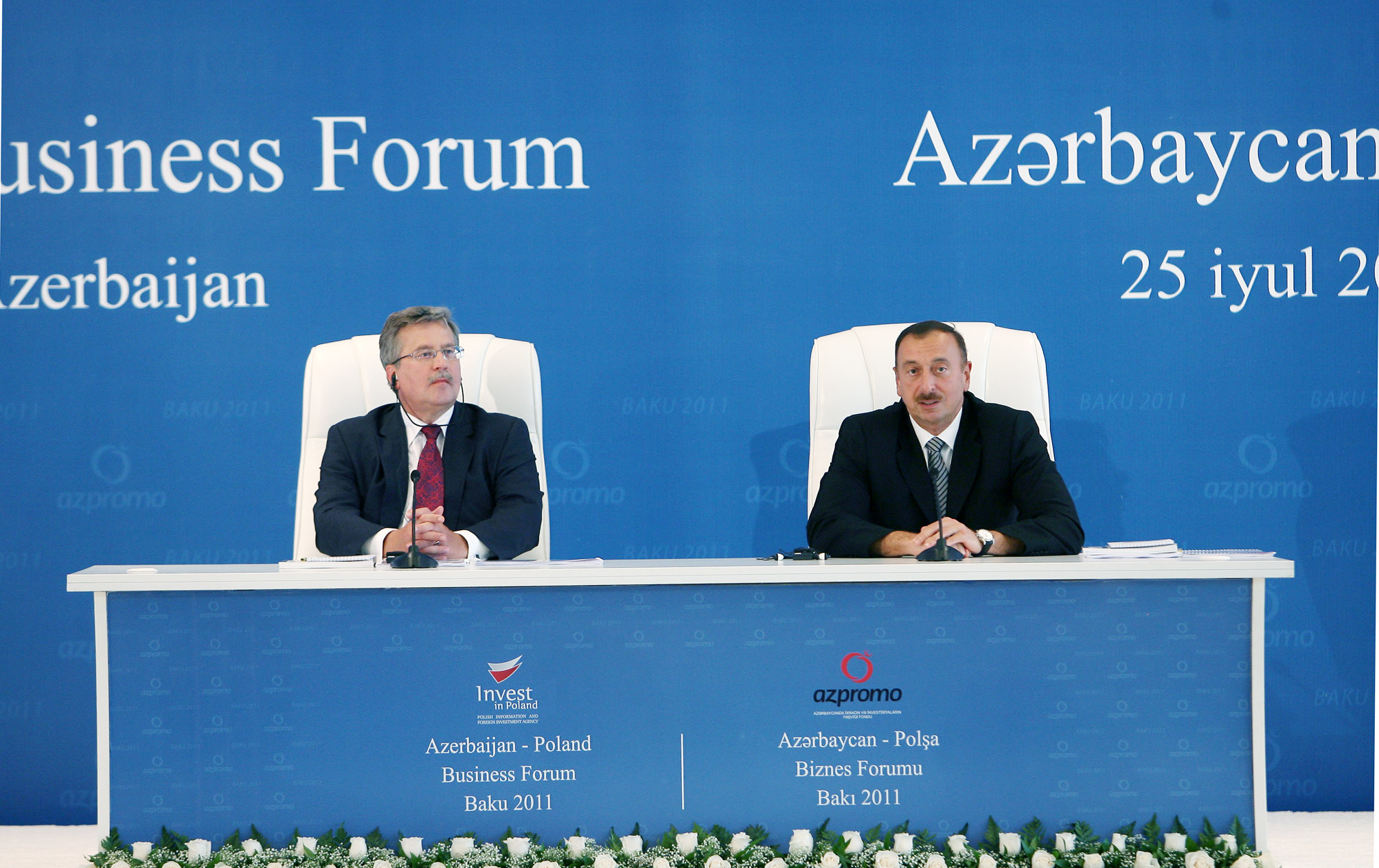 Президенты Азербайджана и Польши приняли участие в бизнес-форуме - ФОТО