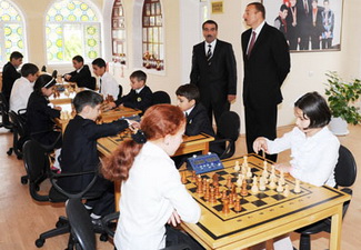 Ильхам Алиев принял участие в открытии Хачмазской шахматной школы - ФОТО