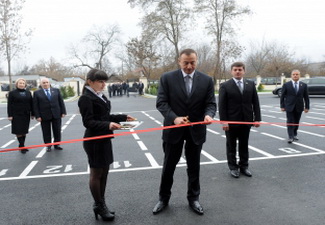 Ильхам Алиев принял участие в открытии средней школы в Габалинском районе - ФОТО