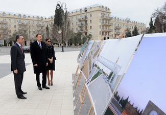 Ильхам Алиев и Мехрибан Алиева посетили приморский парк культуры и отдыха в Сумгайыте - ФОТО