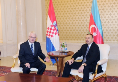 Состоялась встреча один на один президентов Азербайджана и Хорватии - ФОТО